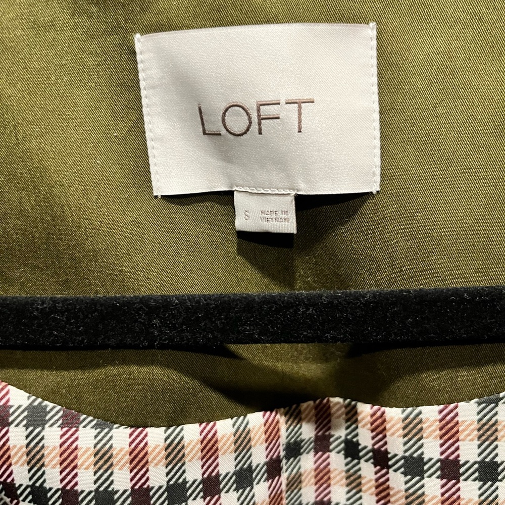 LOFT Olive Coat with Checkered Lining - image 2